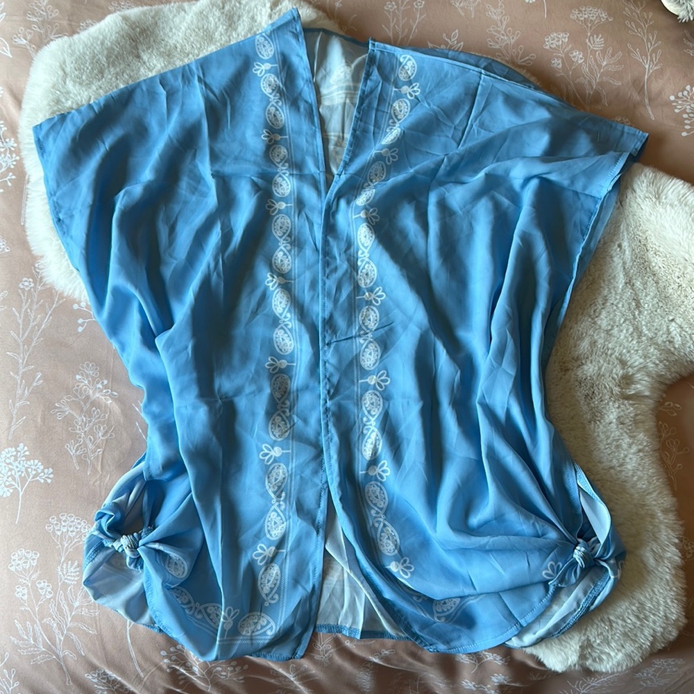 Light blue kimono coverup